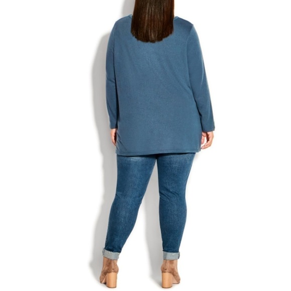 Nwt AVENUE Opal Hacci Knit Top Steel Size 16 (R02.5) - Picture 4 of 8